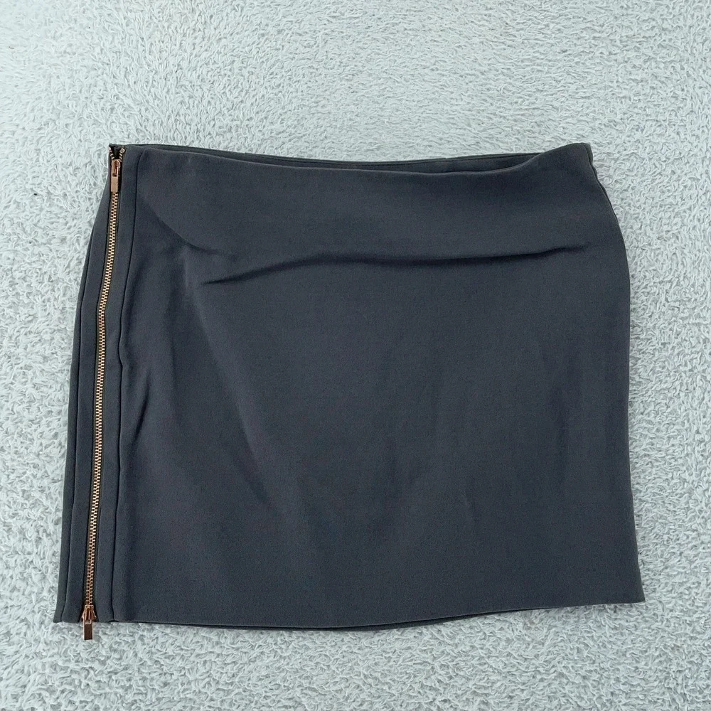 Diane von Furstenberg Martini Mini Skirt Womens‎ 2 Gray Side Zip DVF S3437887T11
